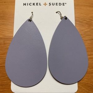 Nickel & Suede Medium Wisteria Tear Drop